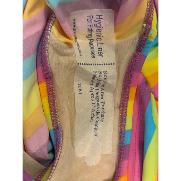 NEW | GIRLHOWDY Swimsuit One Piece Rainbow Stripe Halter Pin Up Retro NWT | 12 - Picture 6 of 8